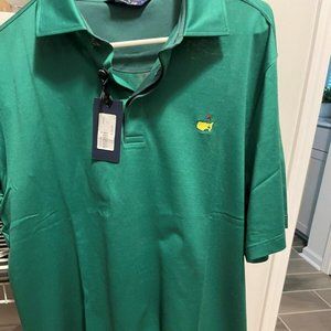 Men's Green Short-Sleeve Master's Shirt, Large, New With Tags
